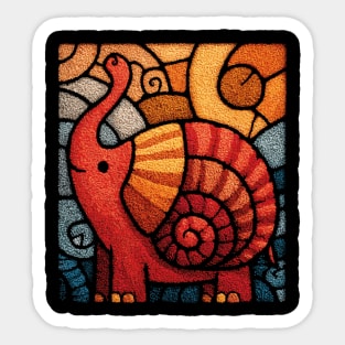 The Elephnail | A Whimsical Folk Art Creature Sticker